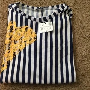 Zara Trafaluc blue & white stripe shirt